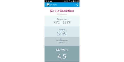 Screenshot DK-Werte App - detaillierte Ansicht