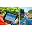 Picture of a Netilion Water Network Insights dashboard and an outdoor water pipeline