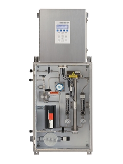 Produktbild: einkanaliges H2O-, CO2-Gasanalysegerät SS2000e, offene Sicht auf das Probenaufbereitungssystem