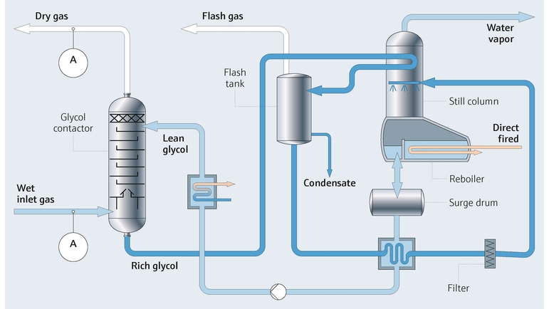 Prozessabbild mit H2O-Analysator zur H2O-Detektion von Endress+Hauser