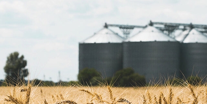 A typical multi silo plant for food storage, for example  grain